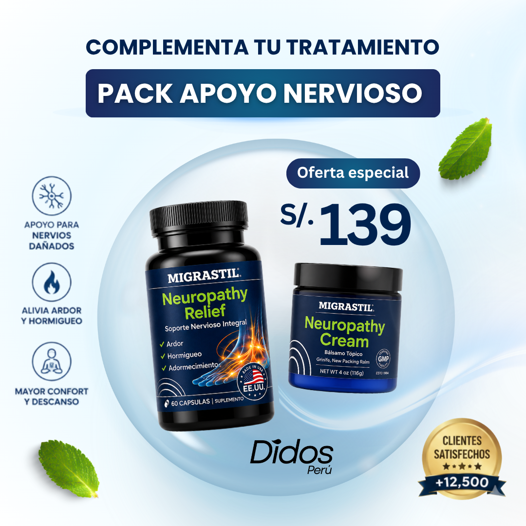 PROMO NEUROPATÍA: 01 CREMA + 01 SUPLEMENTO (60 CÁPSULAS)