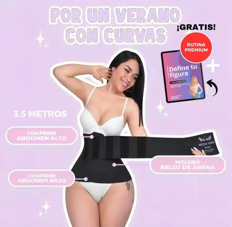 CINTA MOLDEADORA DE CINTURA + RUTINA PREMIUM 🎁